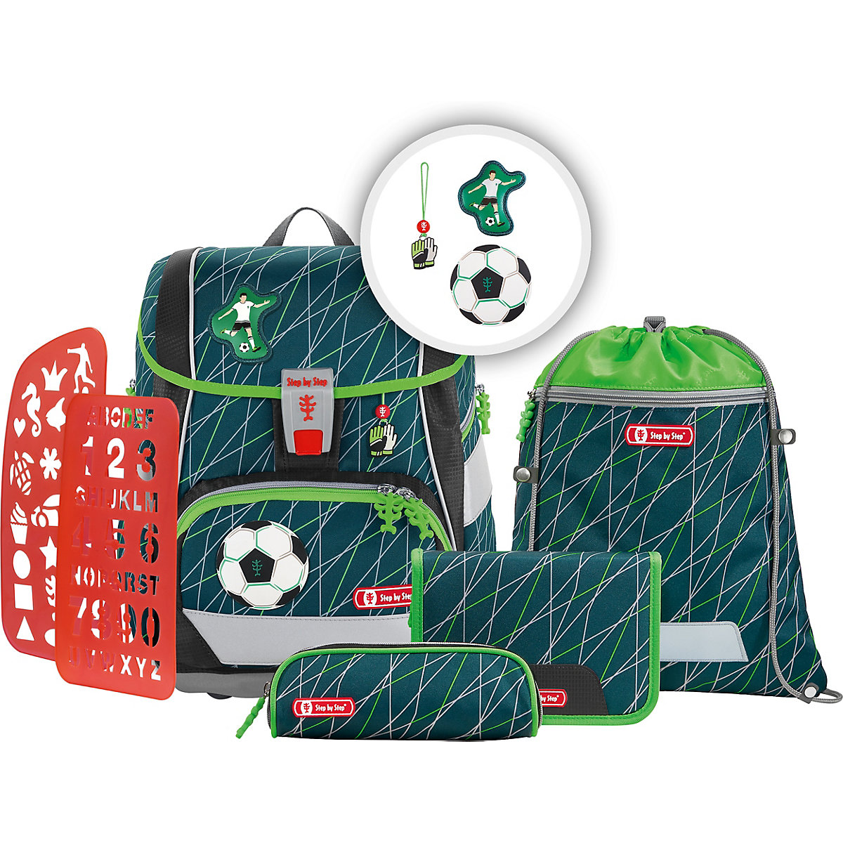 Schulranzenset 2IN1 PLUS Soccer World, 6-tlg. (2022)