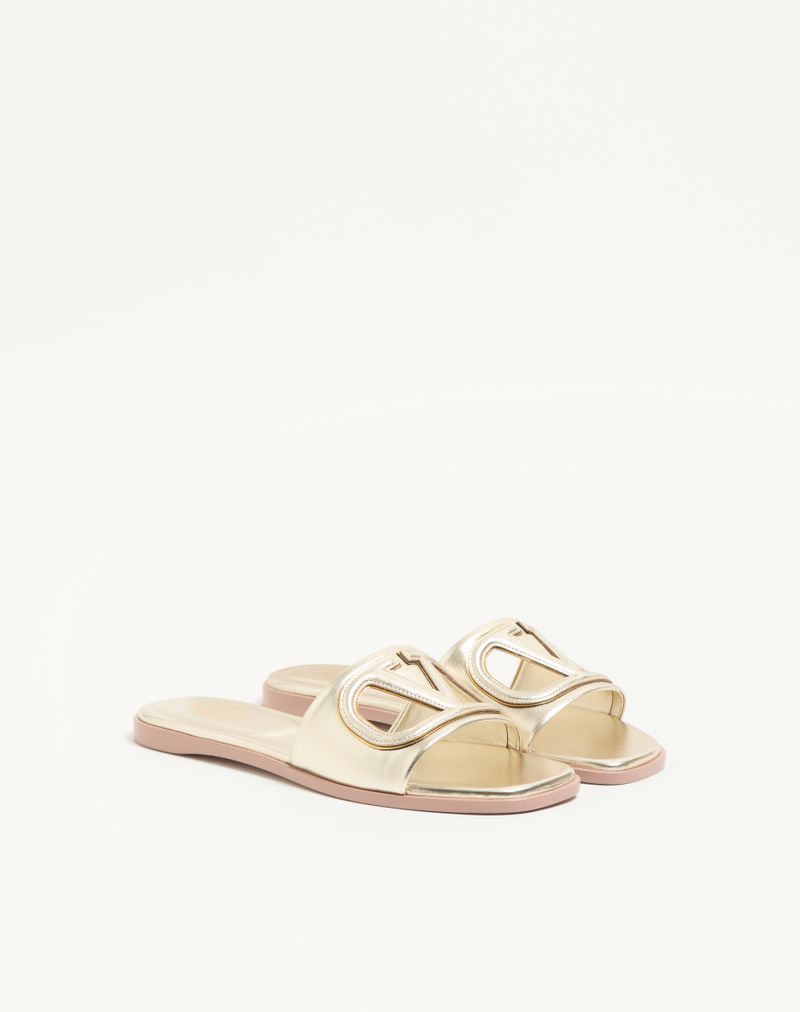 VLogo Cut-Out Slide Sandal I Lamineret Nappa