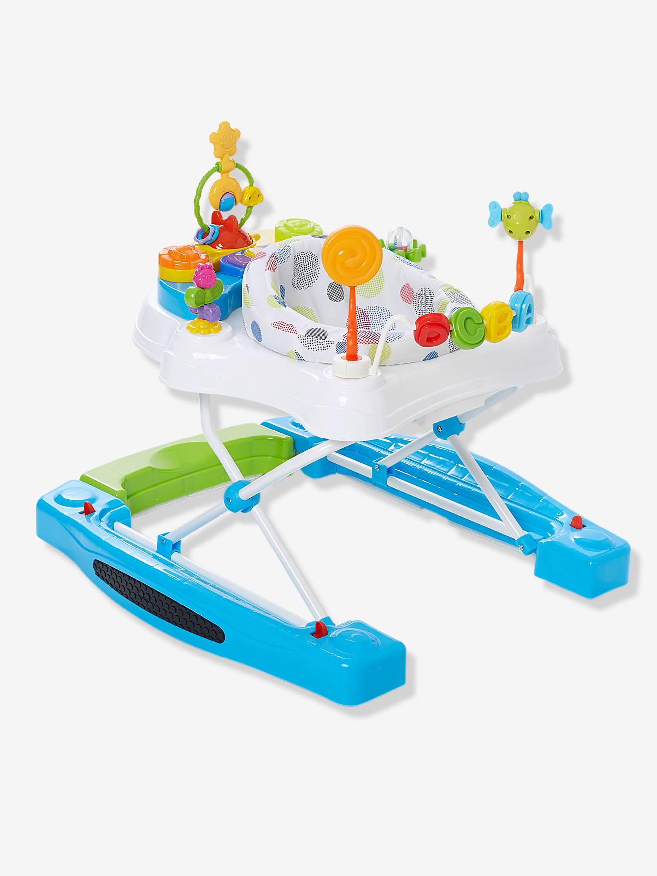Trotteur évolutif vertbaudet Trott&pouss' blanc imprimé
