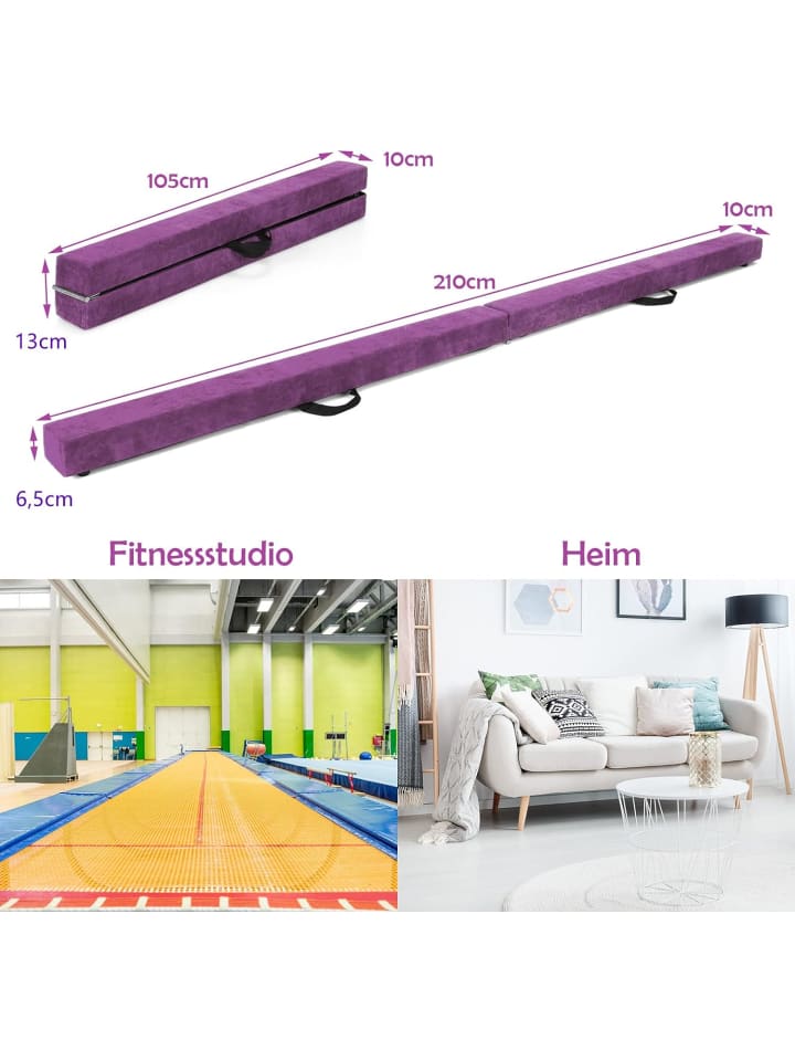 COSTWAY 210 cm Schwebebalken in Lila günstig kaufen 210 cm