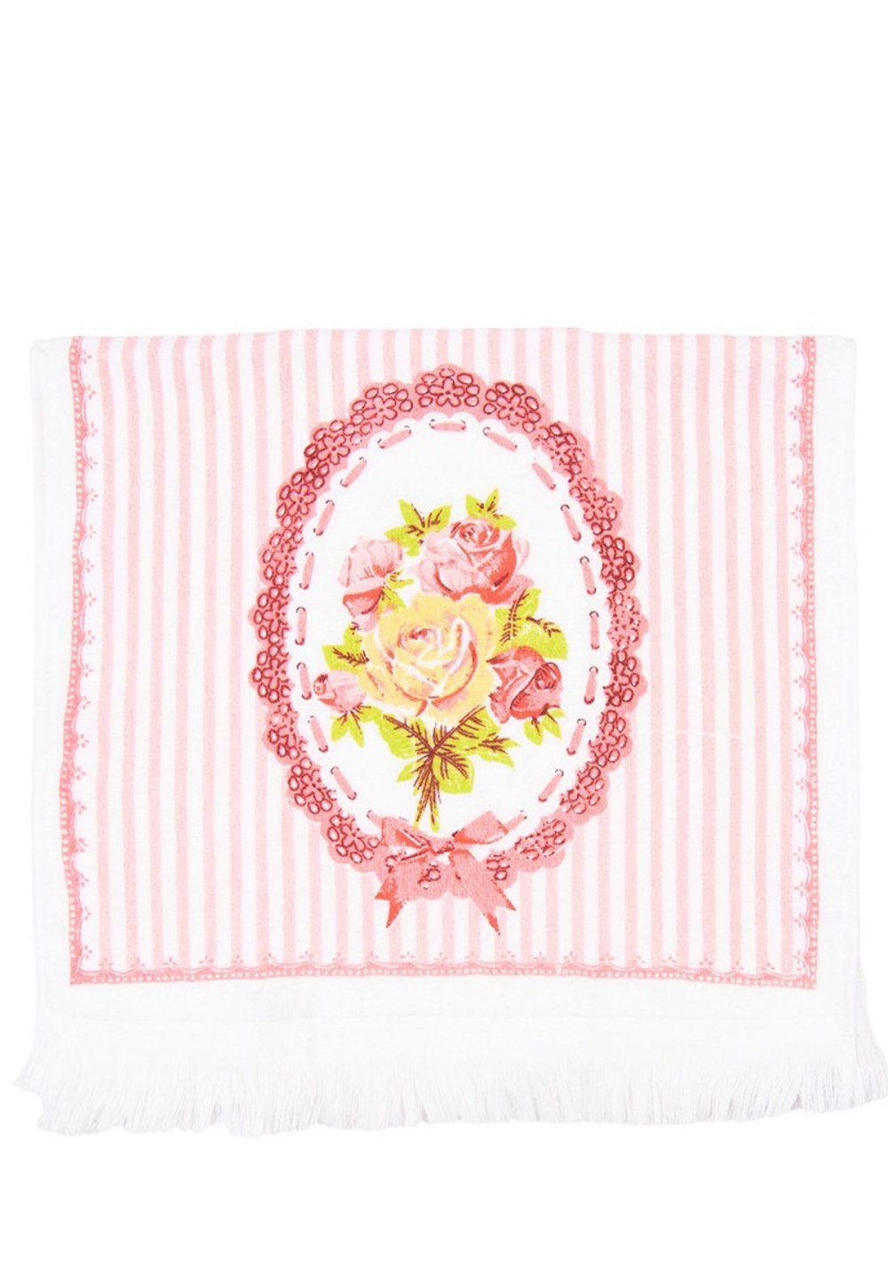 Clayre & Eef Gästehandtuch CT020, Baumwolle (1-St), Gästehandtuch 100% Baumwolle 40 x 66 cm