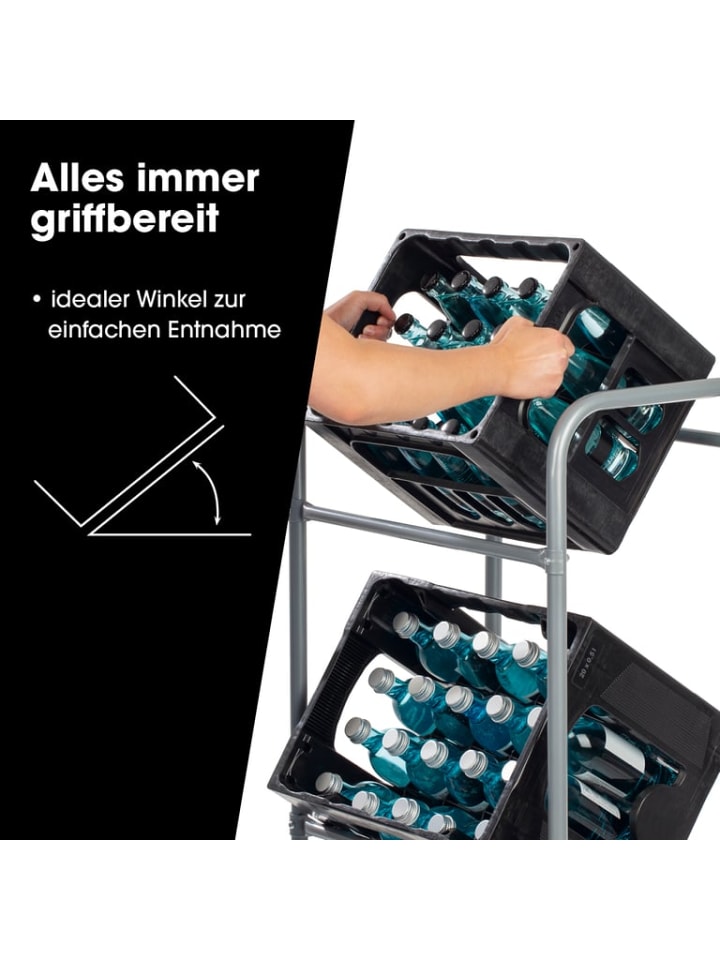 EASYmaxx EASYmaxx Metall Getränkekisten-Regal für 3 Kisten - 127x50x34 cm günstig kaufen onesize