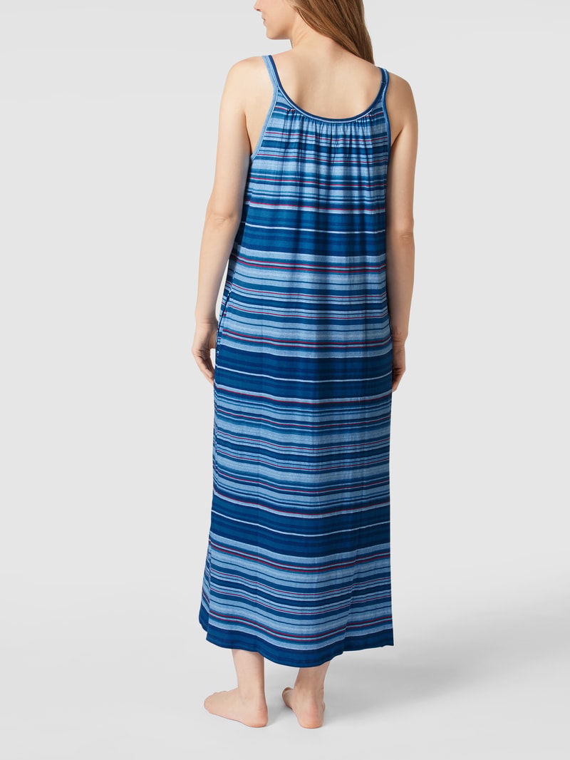 Nachthemd aus Baumwoll-Mix mit Allover-Muster in marineblau