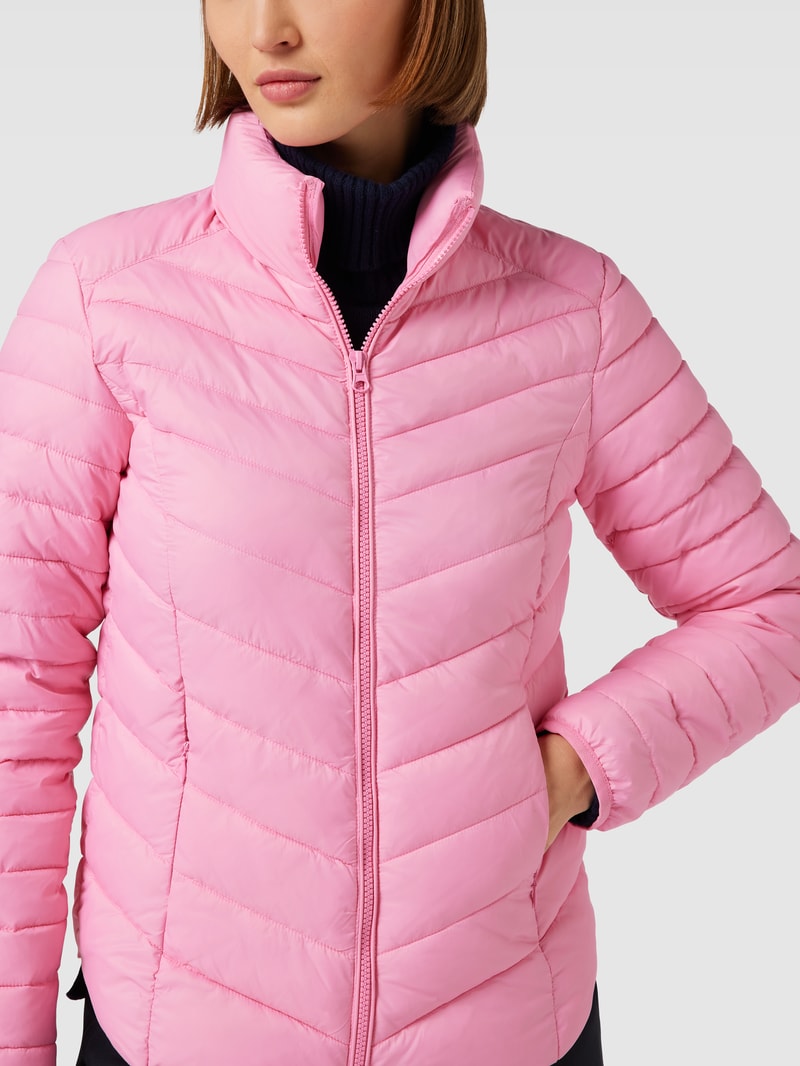 Steppjacke mit Stehkragen in pink