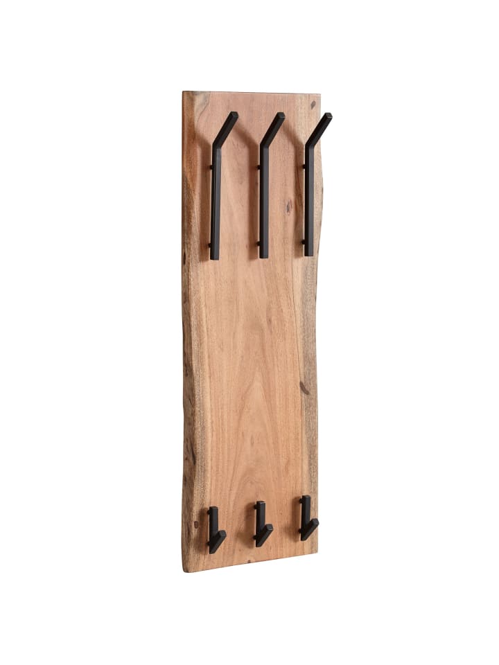 KADIMA DESIGN Wandgarderobe Akazie & Metall, Natürliche Baumkante, 35.5x100x11 cm günstig kaufen onesize