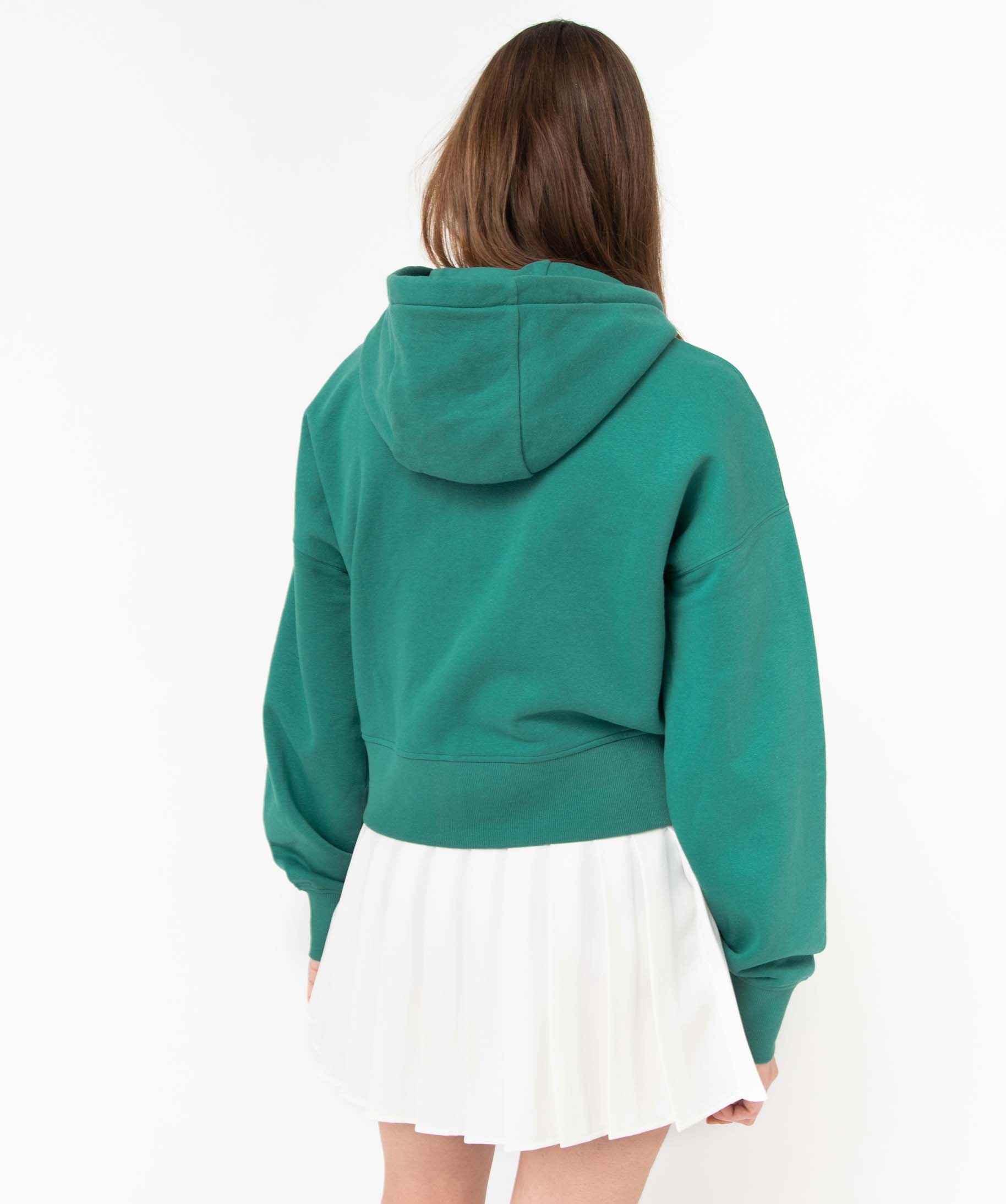 Sweat femme zippé coupe ample et courte - Camps United vert | GEMO