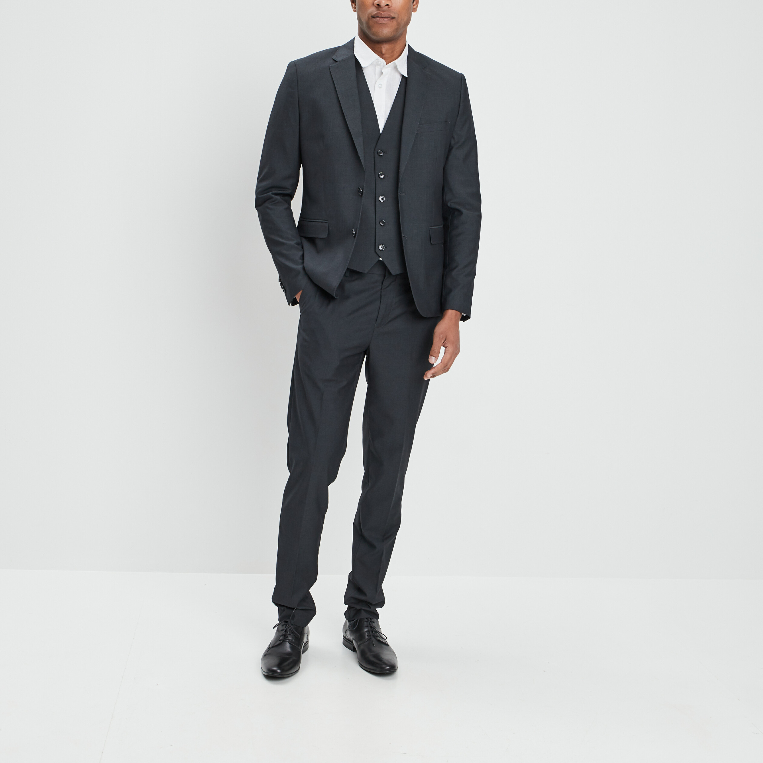 Gilet de costume sans manches gris foncé homme | La Halle