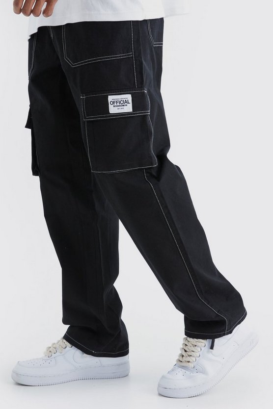 Lockere Cargo-Hose mit Kontrast-Naht