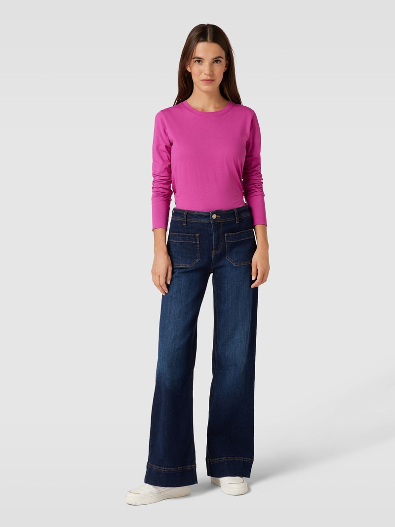 Longsleeve mit Rundhalsausschnitt in fuchsia