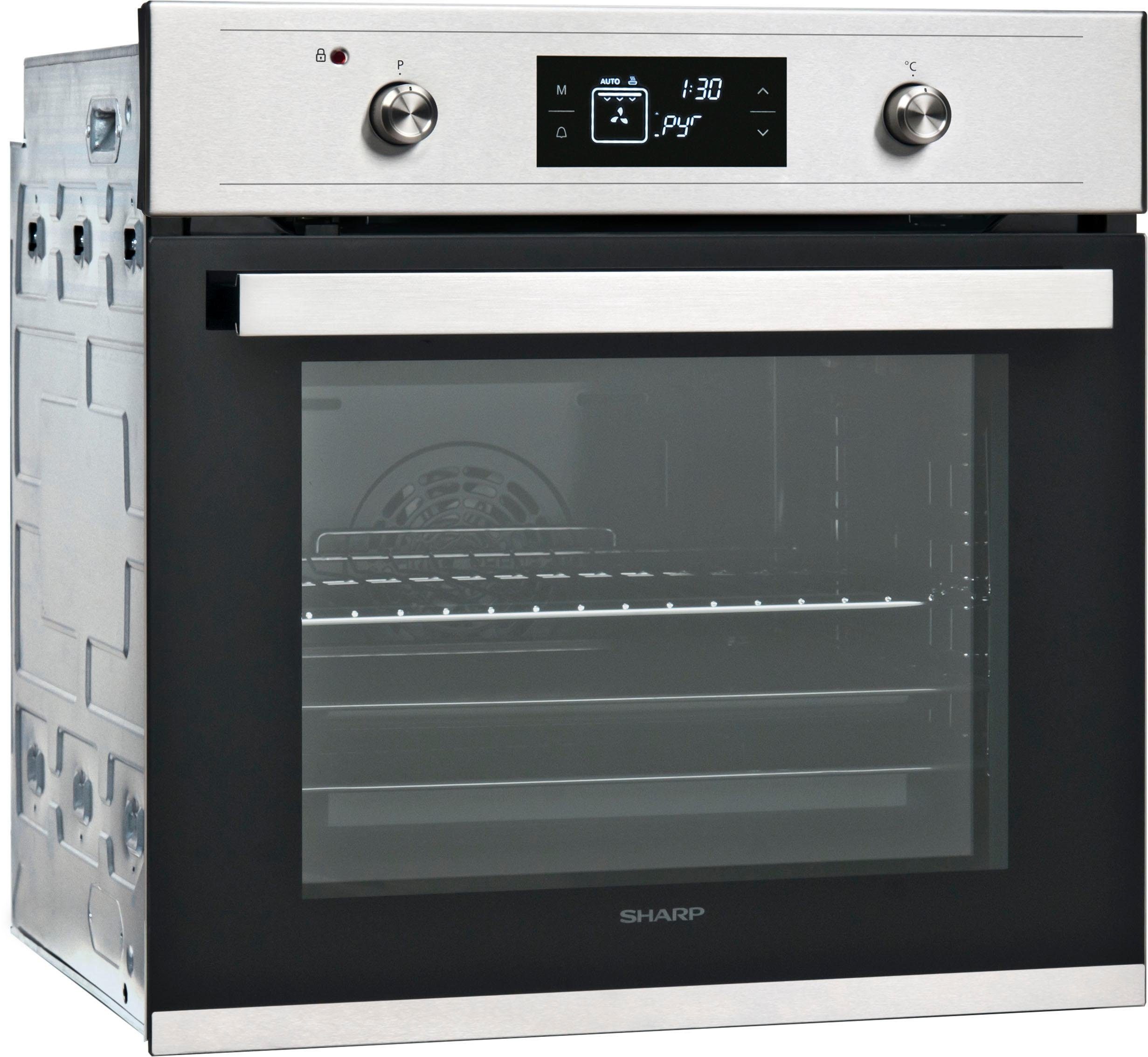 Sharp Pyrolyse Backofen K-61V28IM1-EU, Pyrolyse-Selbstreinigung