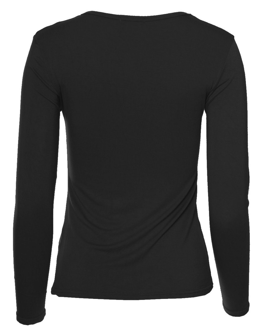 Muse Rundhalsshirt Basic Rundhals Langarmshirt Skinny Fit 1093