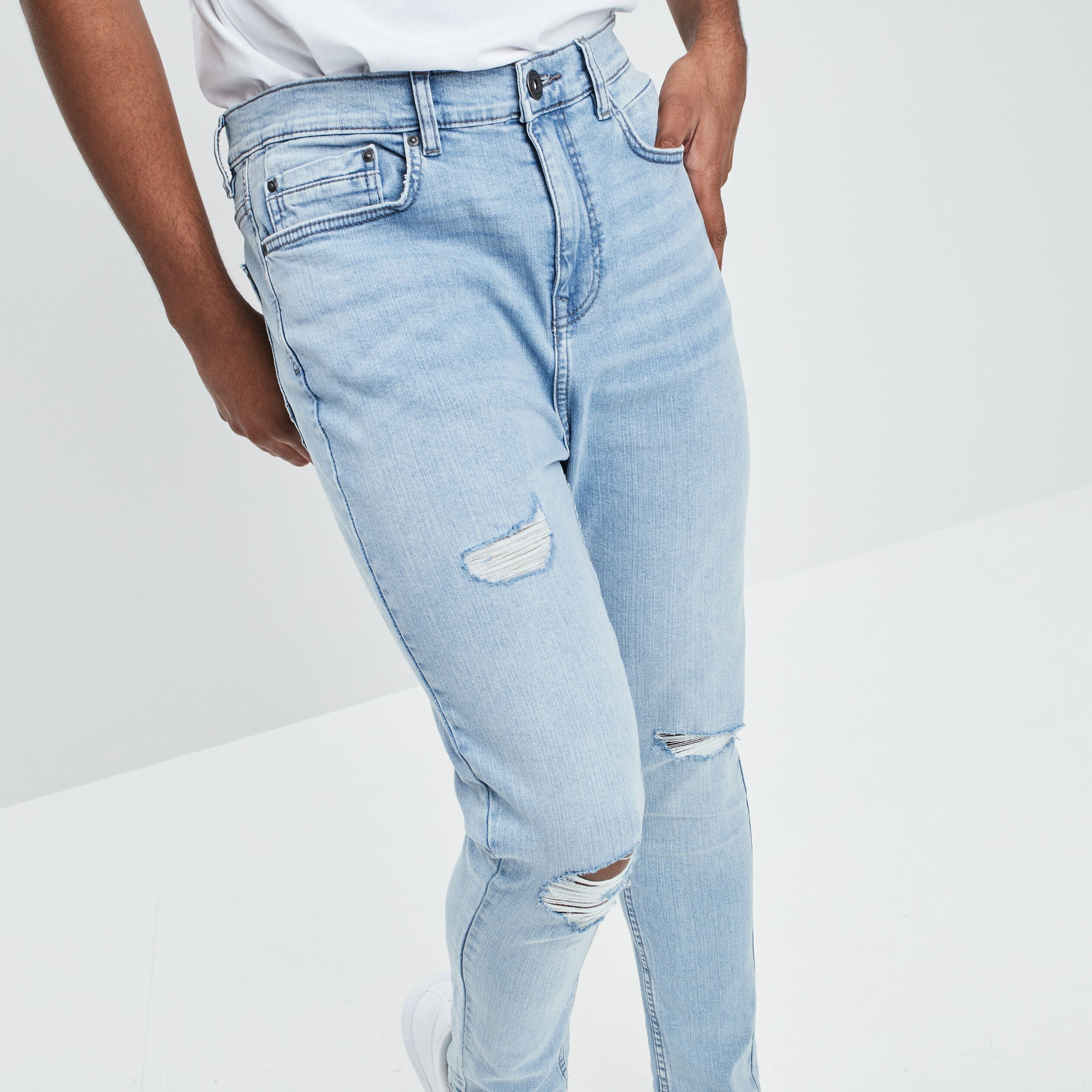 Jeans skinny stretch Creeks denim bleach homme | La Halle