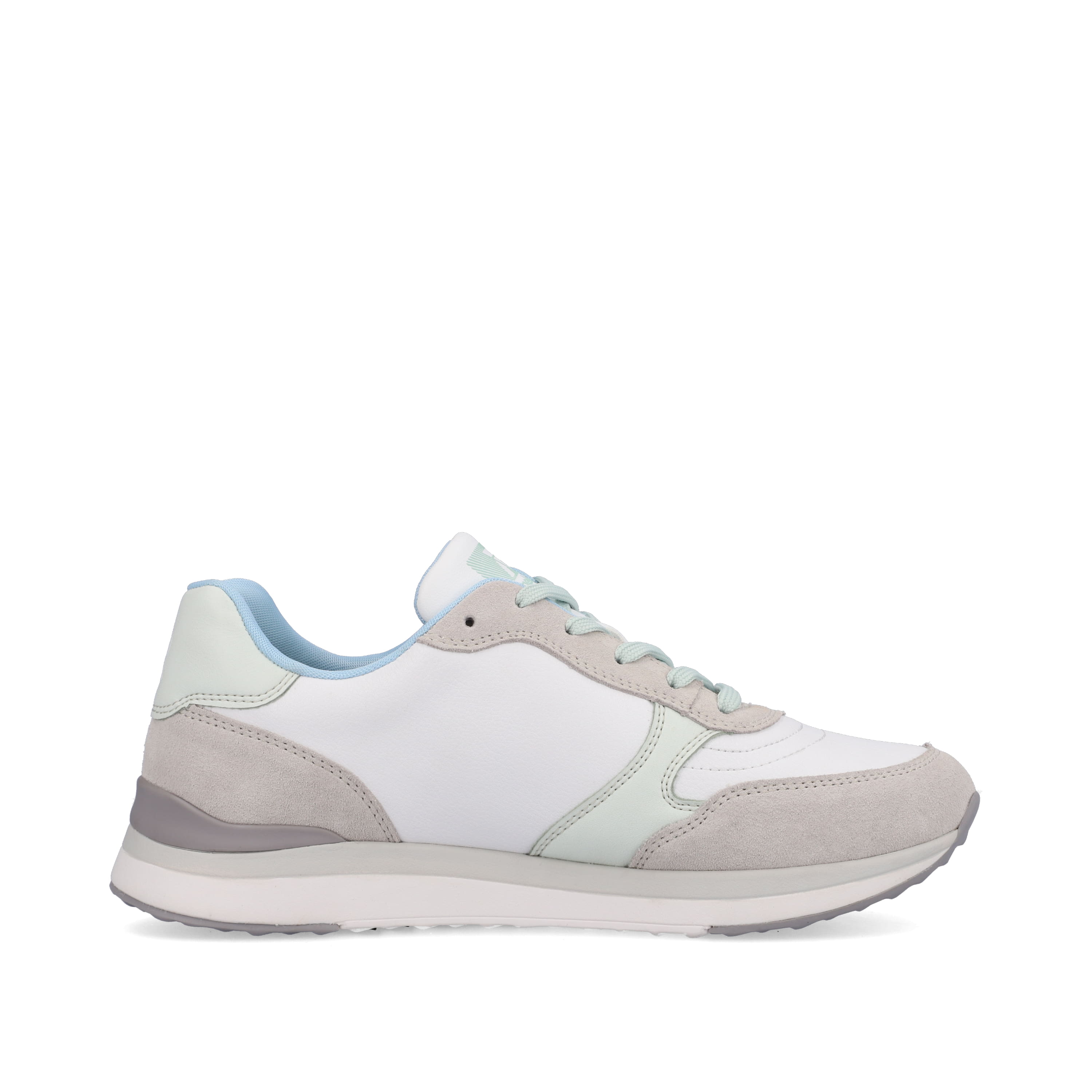 Rieker Damen Sneaker Low swan-white clay-beige ice-blue