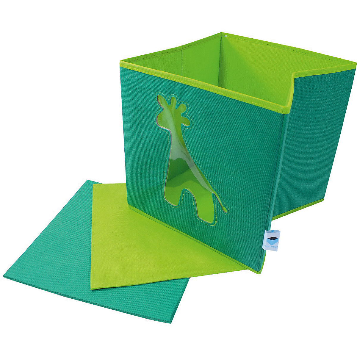 Aufbewahrungsbox Giraffe grün, mit Sichtfenster, 30 x 30 x 30 cm