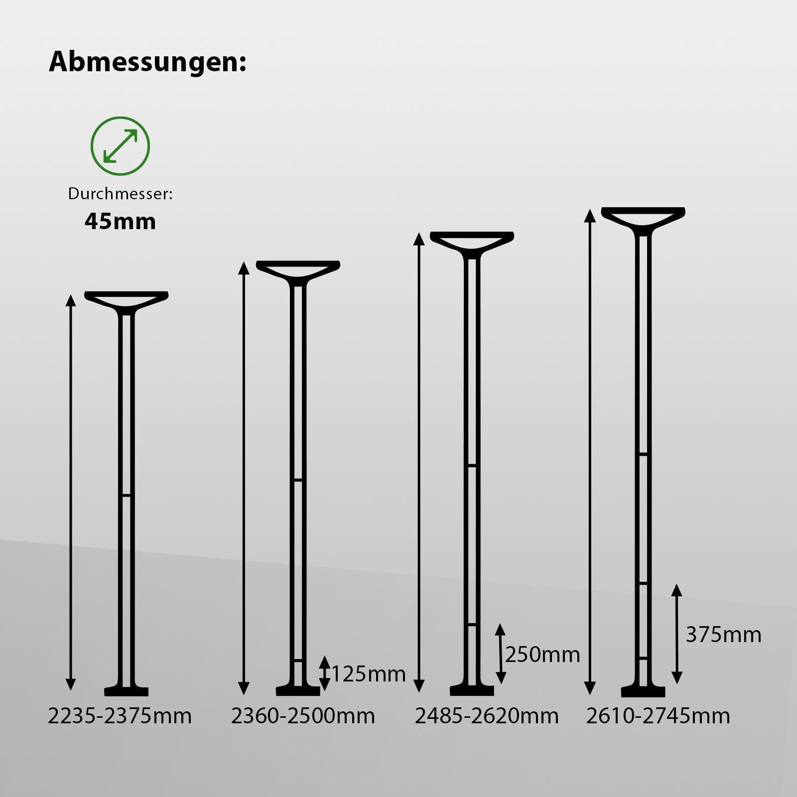 TRUTZHOLM Trainingsstation Pole Dance Stange Tanzstange Profi 45mm GoGo Tabledance Static + Spinn