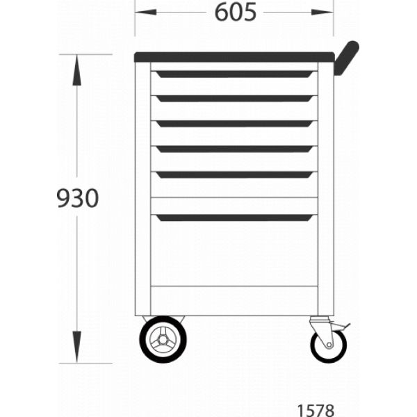 Гедоре 1640739 2004 0511 Колица за алат са 7 фиока