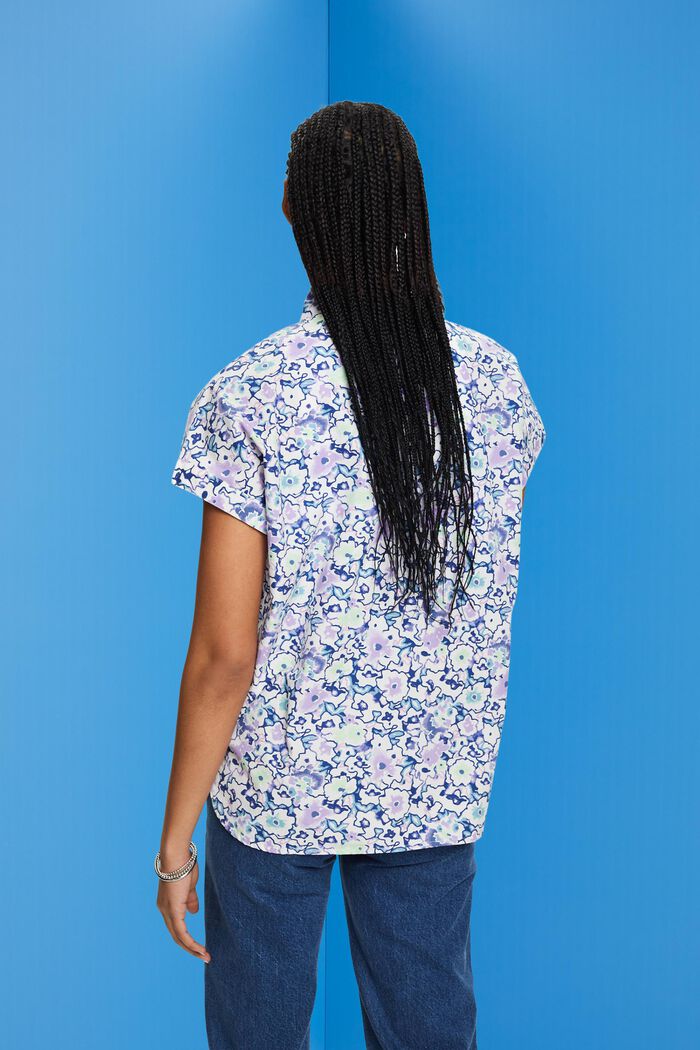 Baumwollbluse mit Blumen-Print