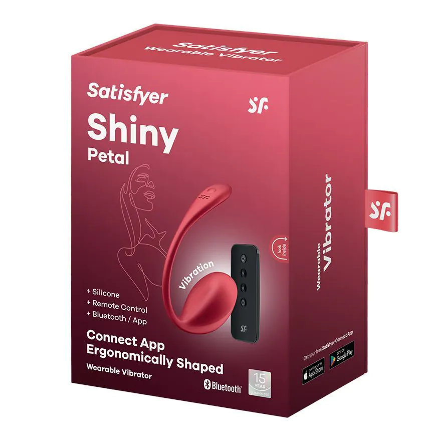 „Satisfyer Shiny Petal“ raudonas vibruojantis kiaušinis