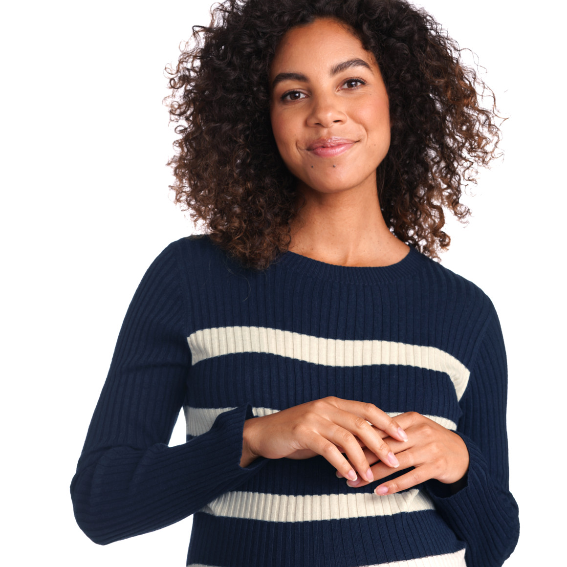 Damen Umstands-Strickkleid mit Streifen