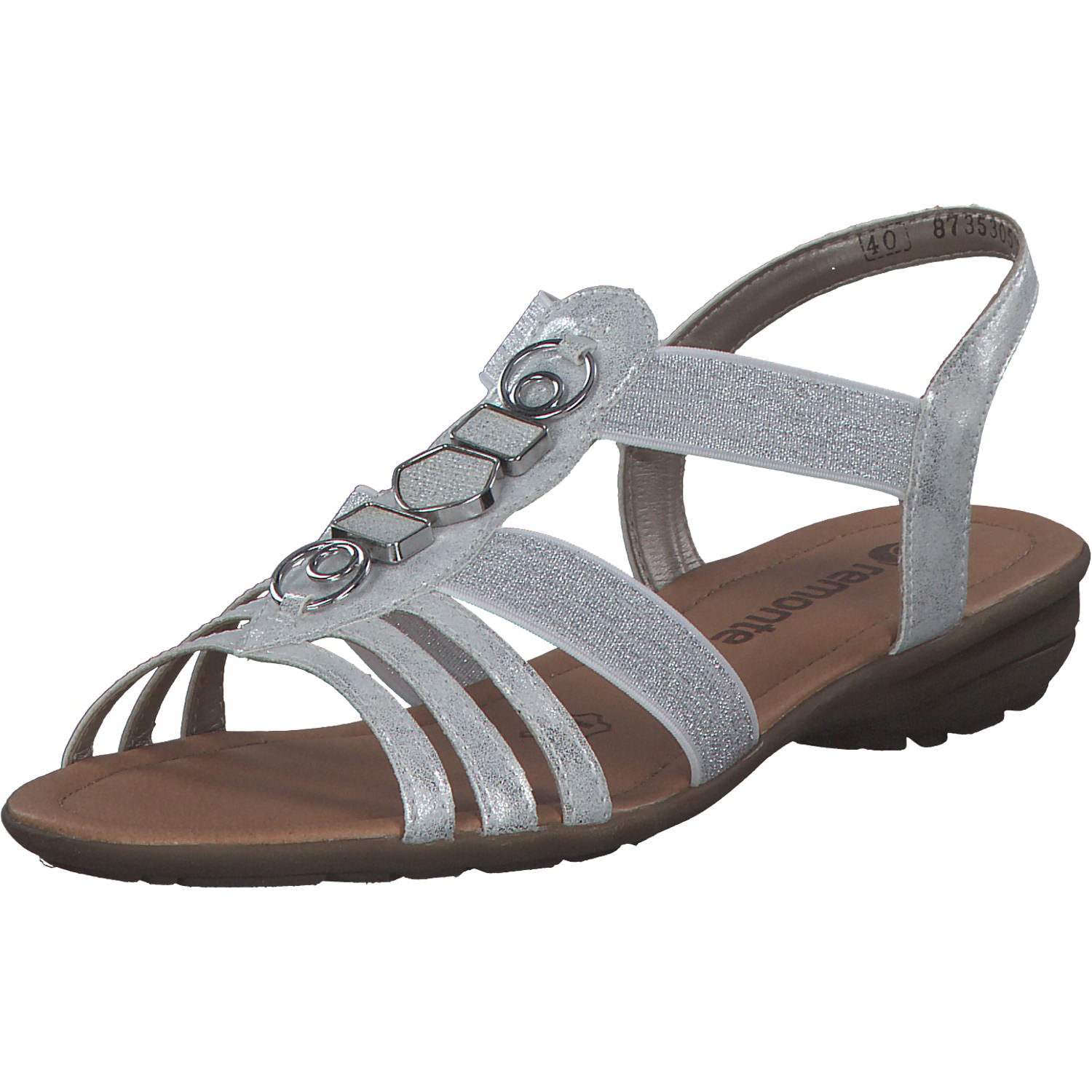 Remonte R3654, Keilsandaletten, Damen, ice/weiss-silber