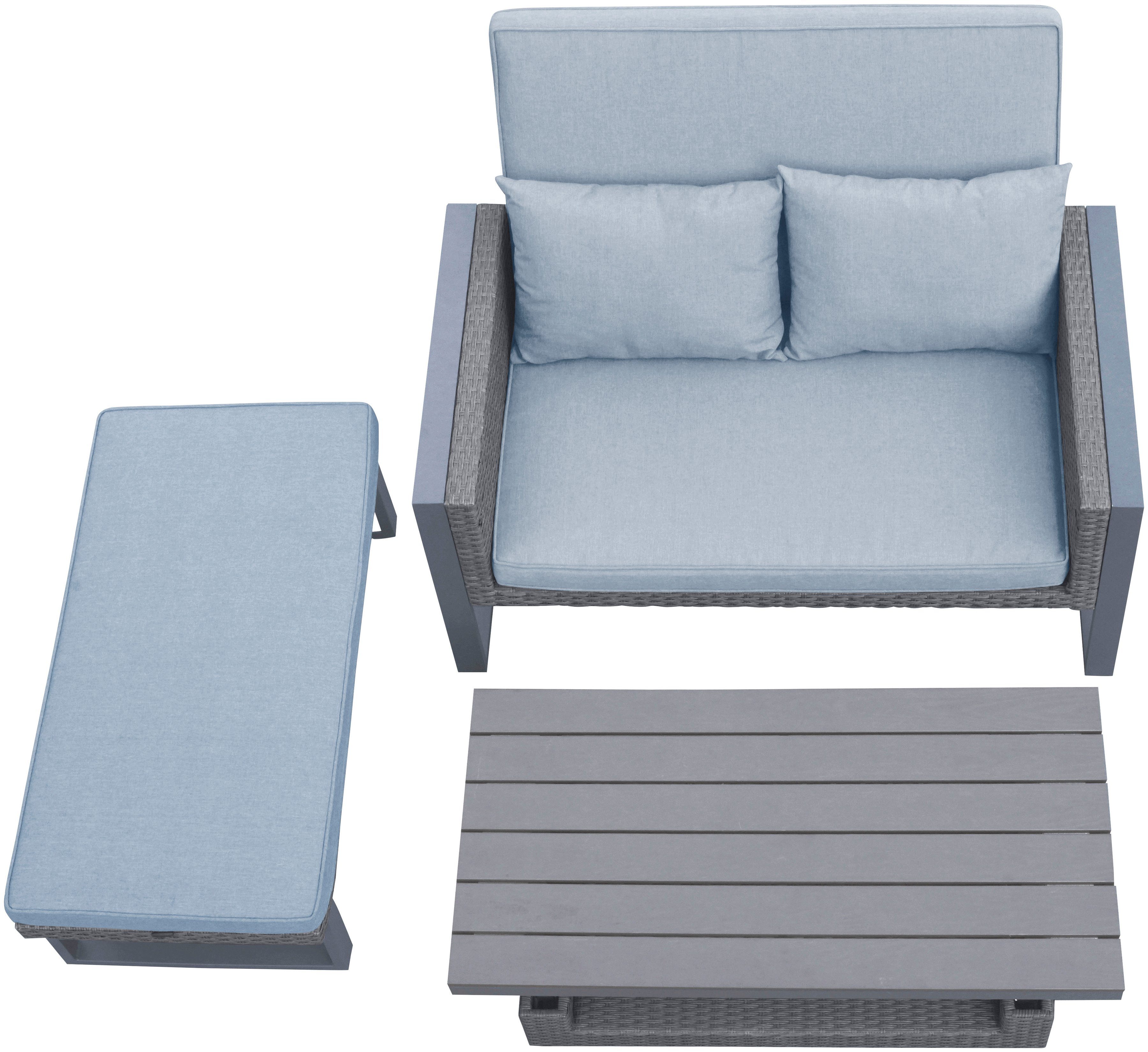 KONIFERA Gartenlounge-Set Cremona, (Set, 8-tlg), höhenverstellbarer Tisch