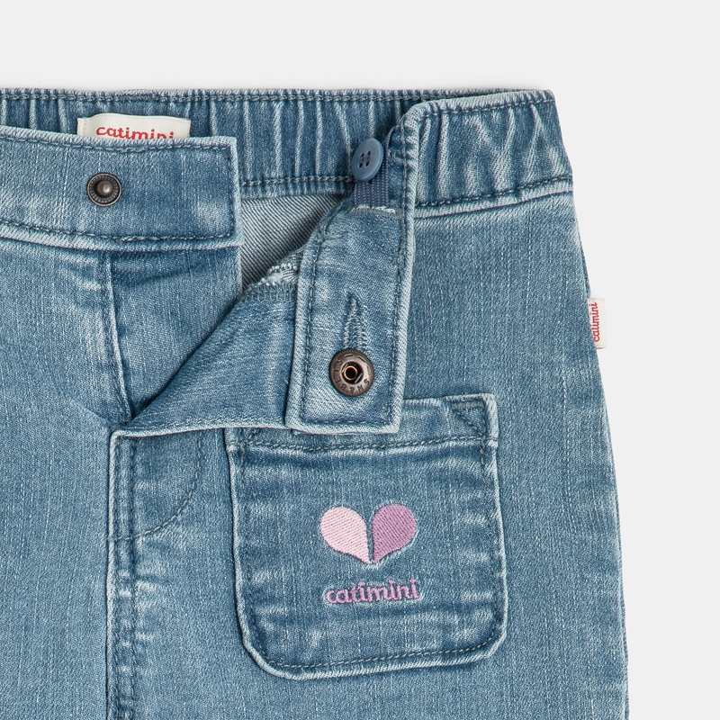 Jean bébé fille denim poches devant bleu Catimini