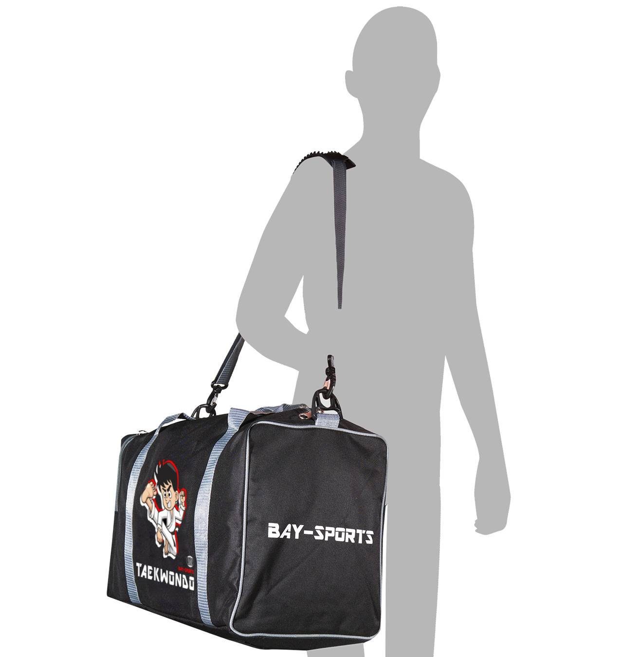 BAY-Sports Sporttasche Sporttasche für Kinder Taekwondo schwarz/grau 50 cm