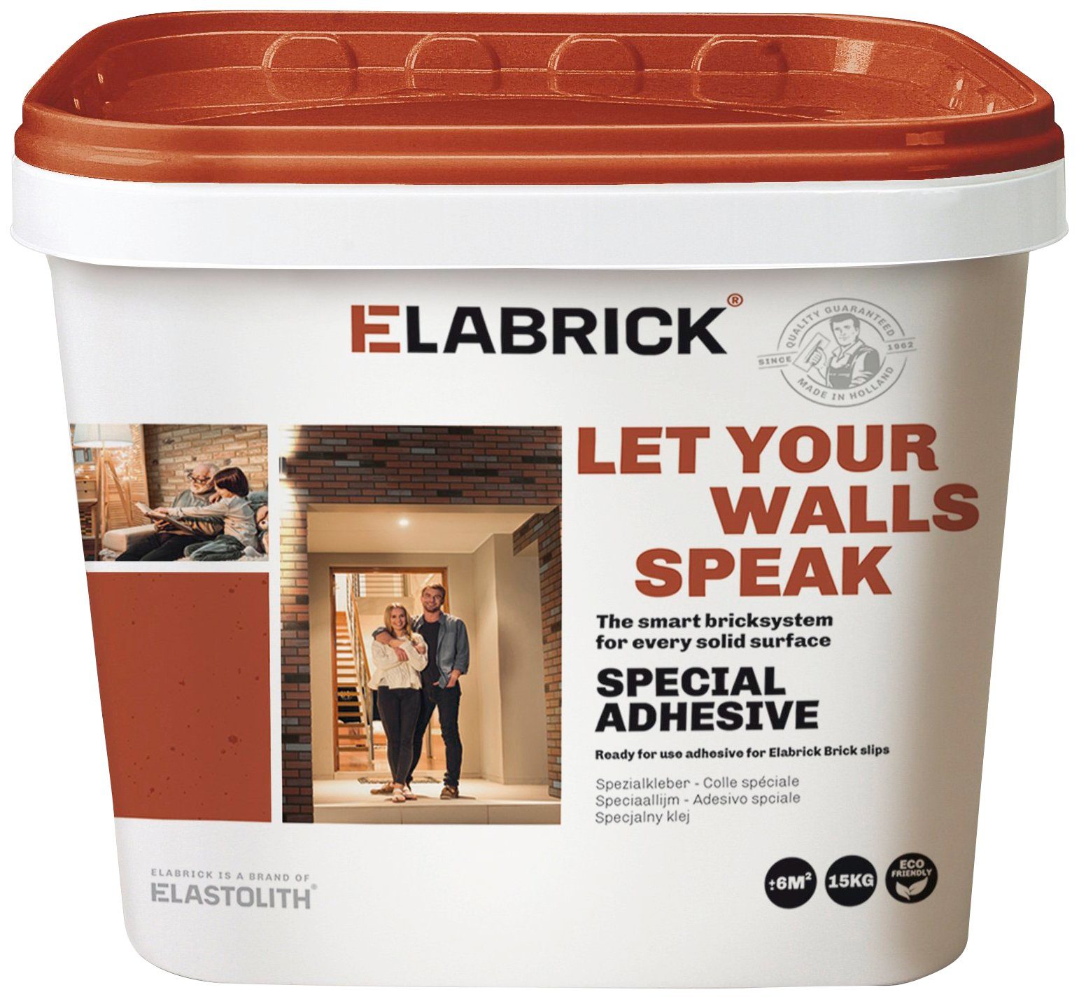 Elabrick Klebstoff Elabrick Klebemörtel 55003 15kg weiss, Klebemörtel für Elabrick Verblender, 15 kg, weiß