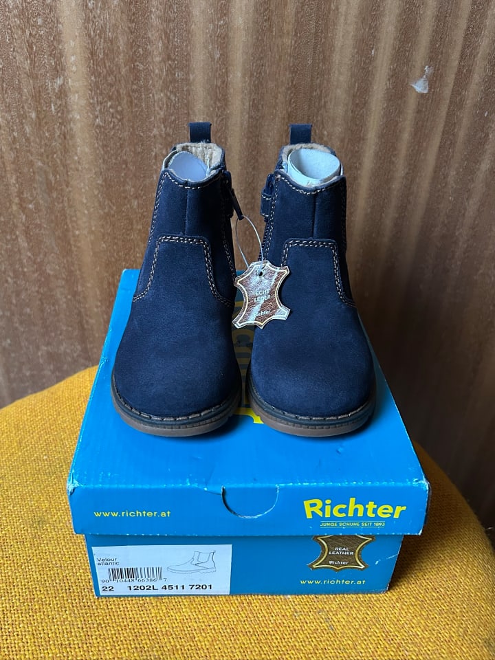 Richter Shoes Leder-Chelsea-Boots in Dunkelblau günstig kaufen 22