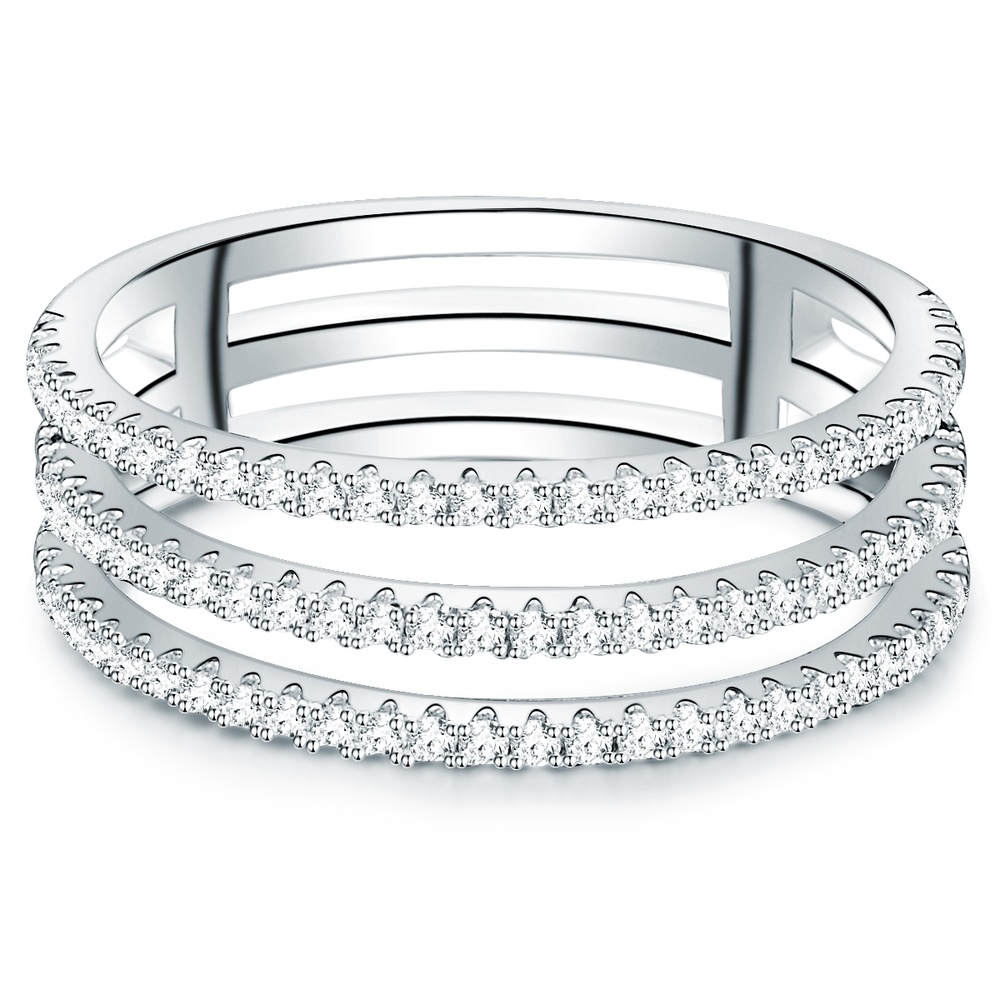 Trilani Bague en argent Argent sterling Oxyde de zirconium (CZ) en Argent Bague