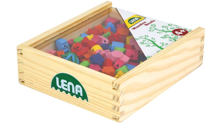 Lena - Holzspielzeug - Holzperlen in Holzkiste
