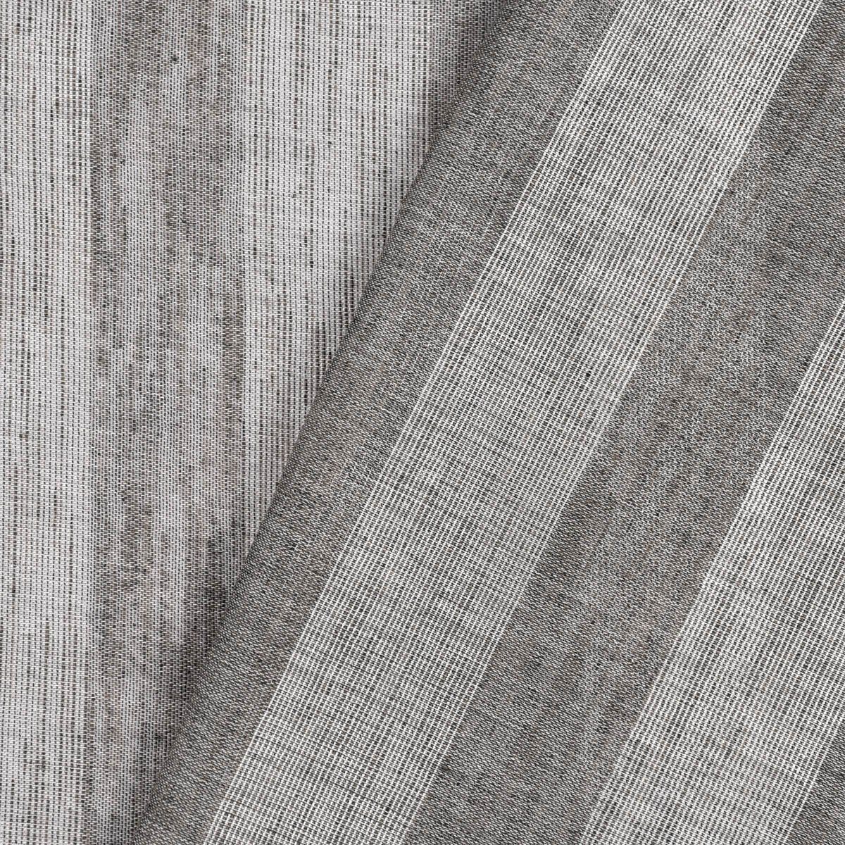 Meterware Rasch Textil Stores Shine Längsstreifen Leinenstruktur grau silber 30, halbtransparent, Kunstfaser, überbreit