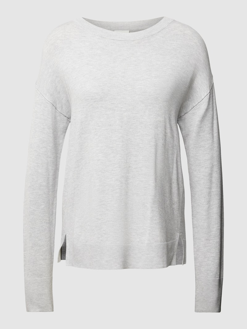 Longsleeve mit U-Boot-Ausschnitt in hellgrau