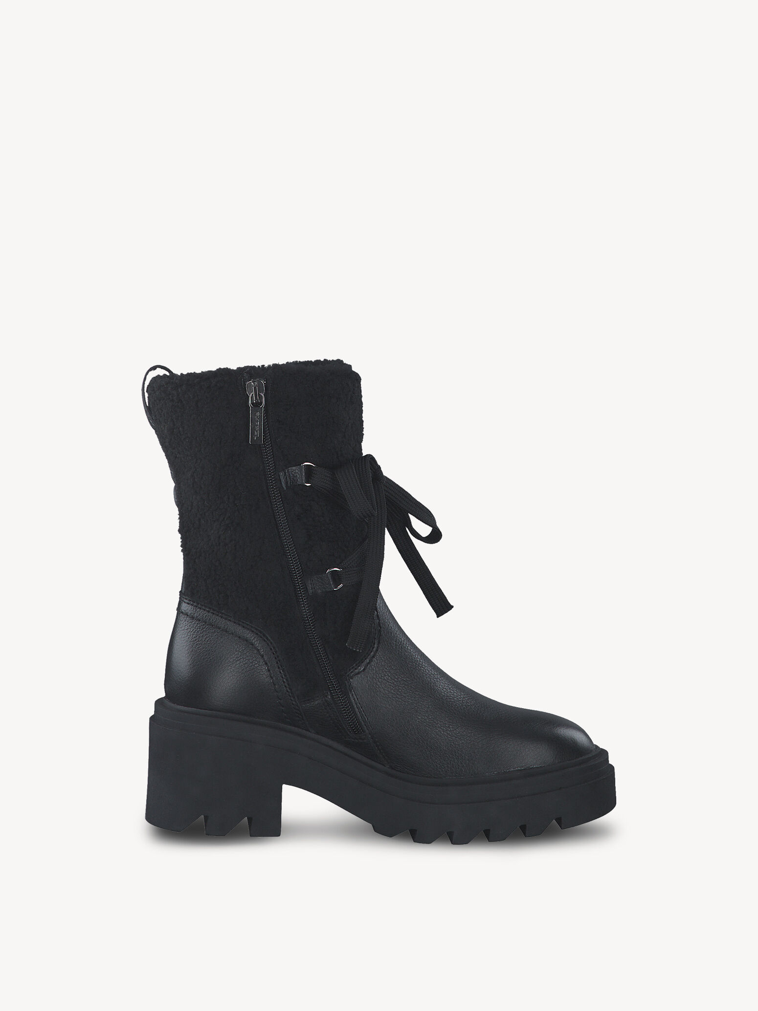 Bottine en cuir - noir doublure chaude