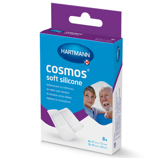 COSMOS soft silicone Pflasterstrips 2 Größen  8 St  Pflaster
