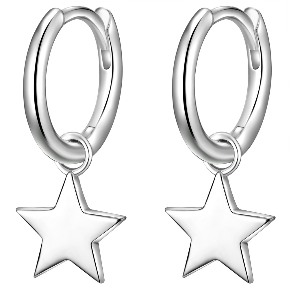 Glanzstücke München Créoles en argent Étoilé Argent sterling en Argent Boucles d'oreilles