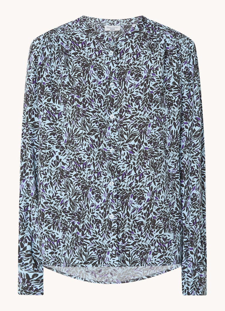 Marc O'Polo Denim Blouse with print and V-neck