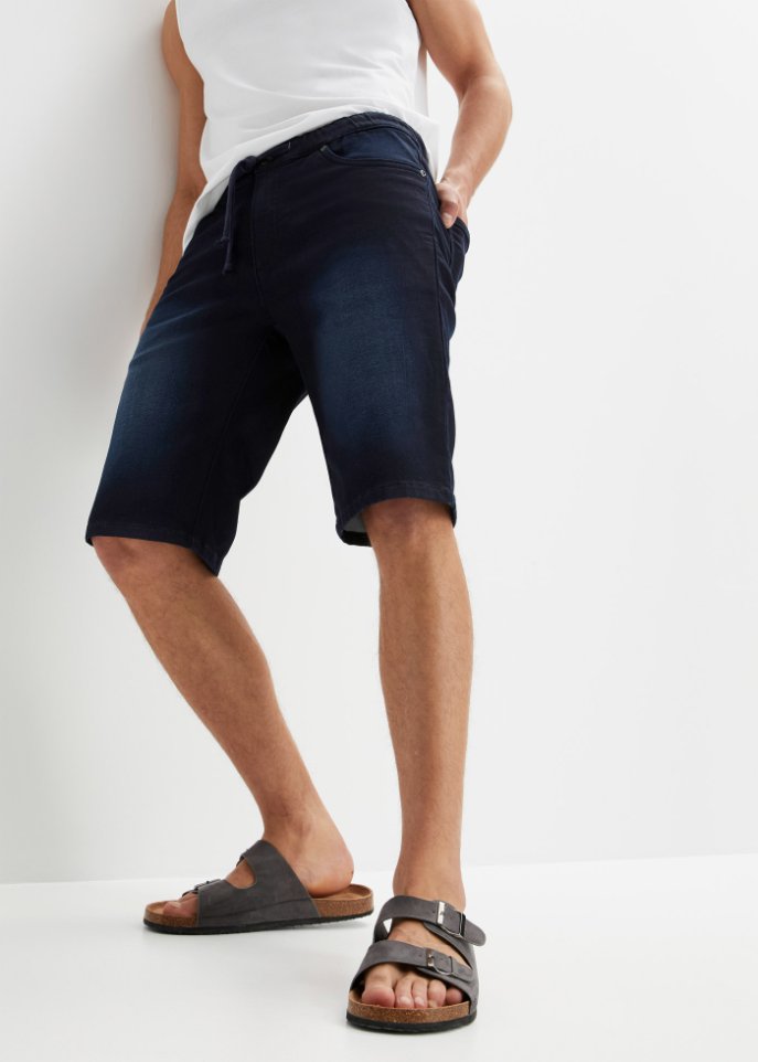 Sweat-Jeans-Bermuda mit Komfortschnitt, Regular Fit