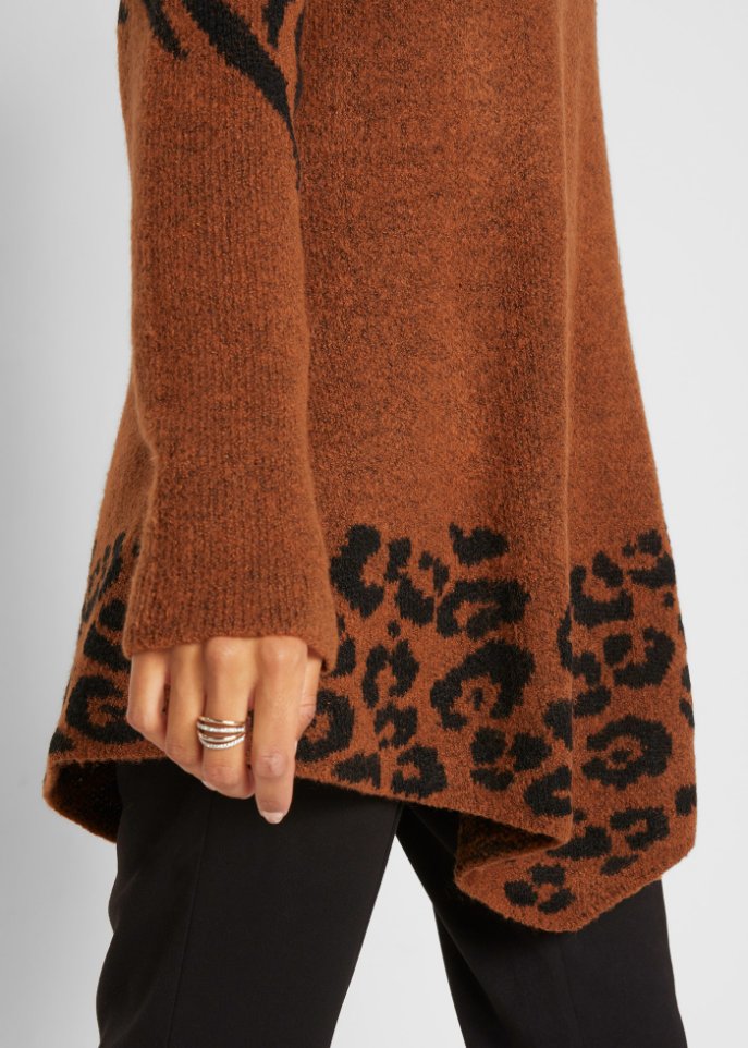Asymetrischer Long-Pullover