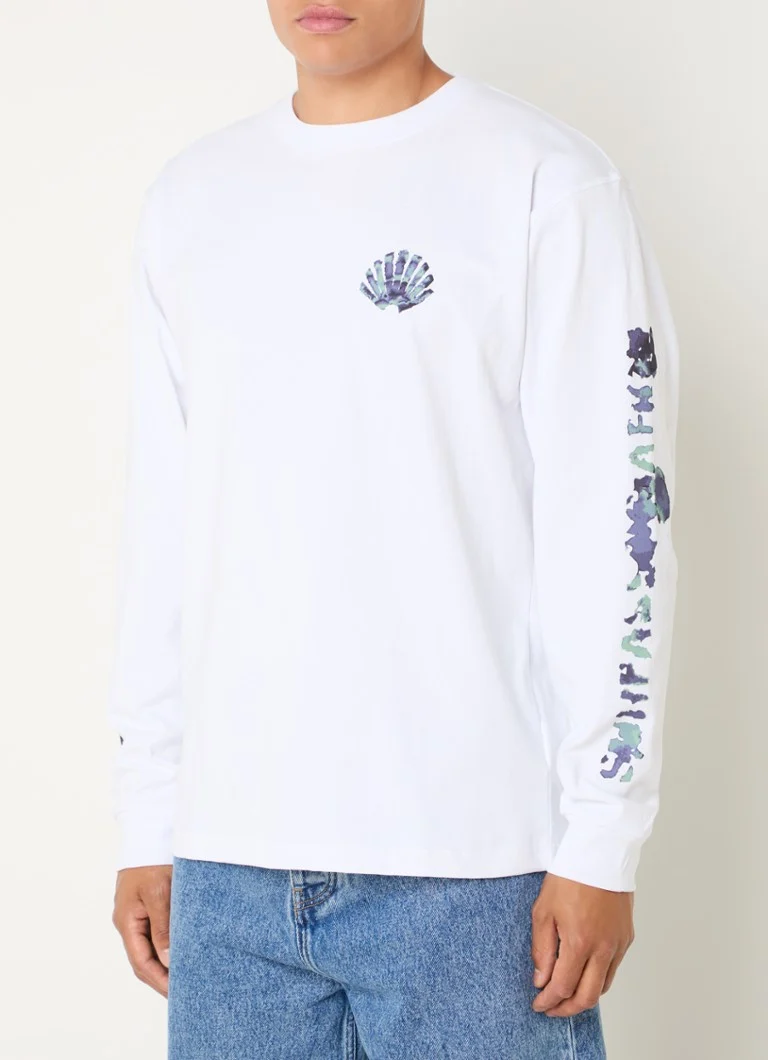 Nova majica dugih rukava Amsterdam Surf Association Aquarelle s logotipom i printom na leđima