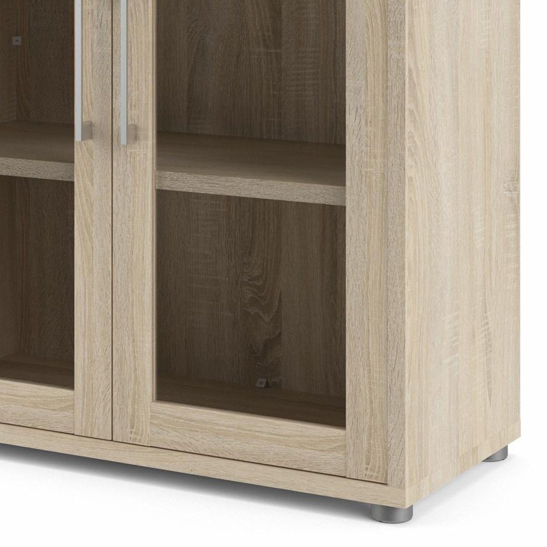 ebuy24 Aktenregal Prisme Büroregal mit 2 Glastüren Eiche Dekor, 1-tlg.