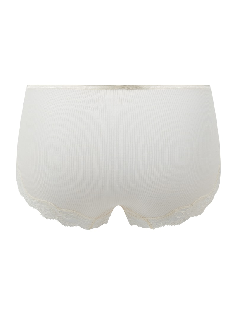 Regular Cut High Waist Slip aus Merinowoll-Seide-Mix Modell 'Richesse Lace' in offwhite