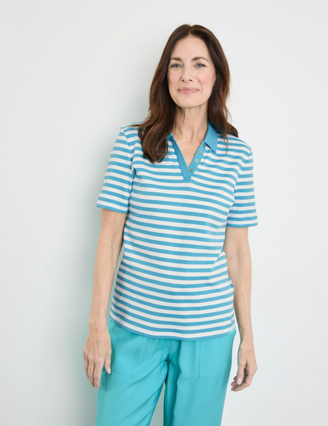Gestreiftes Poloshirt aus nachhaltiger Baumwolle