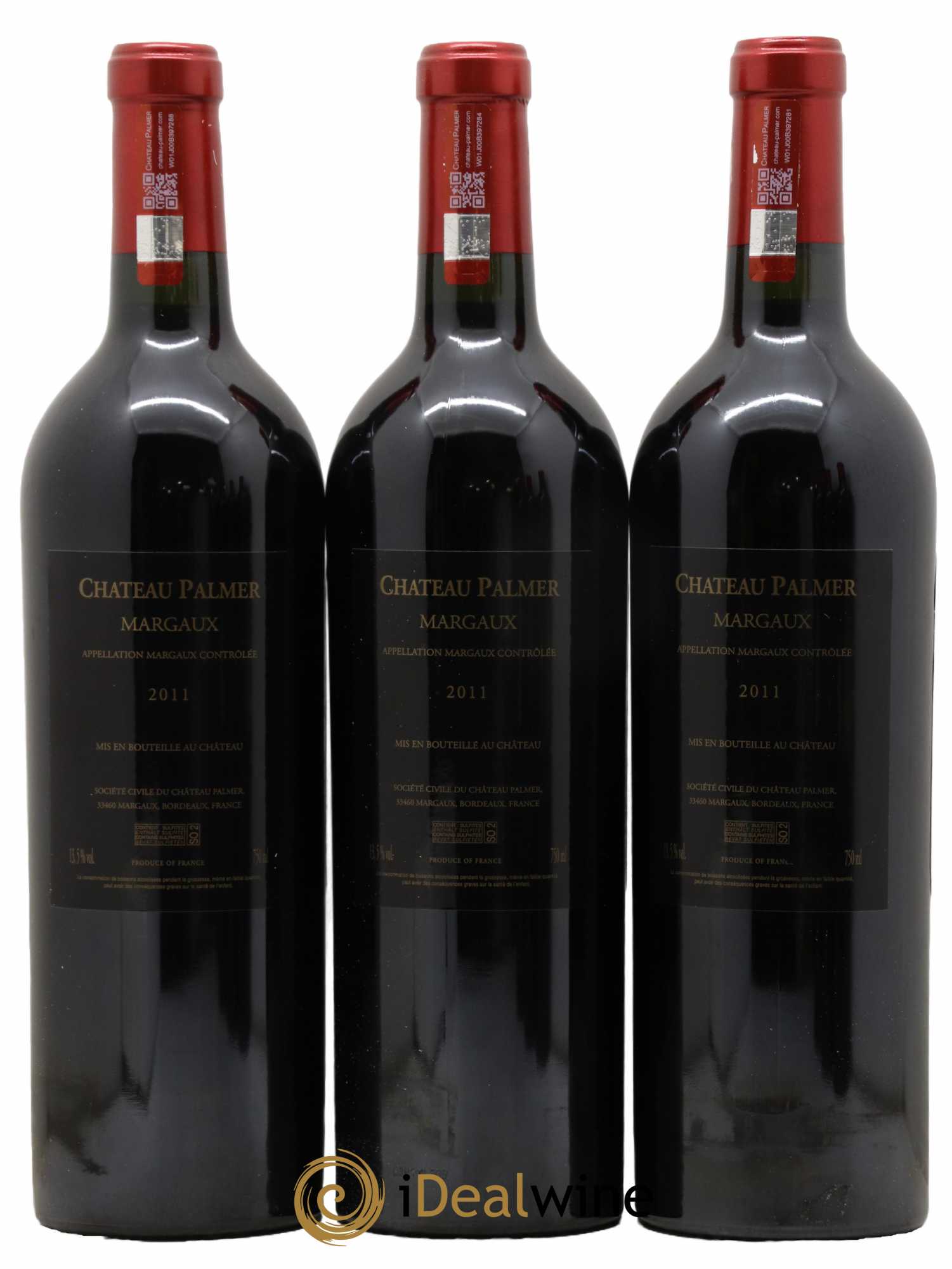 Château Palmer 3ème Grand Cru Classé  2011 - Lot de 3 Bouteilles
