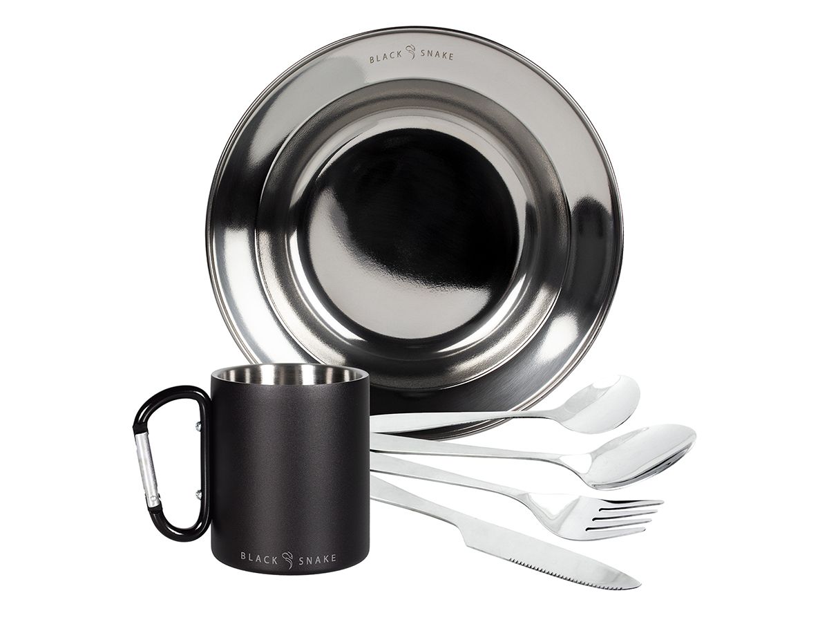 Black Snake 1-Person Camping Set mit Thermo Tasse