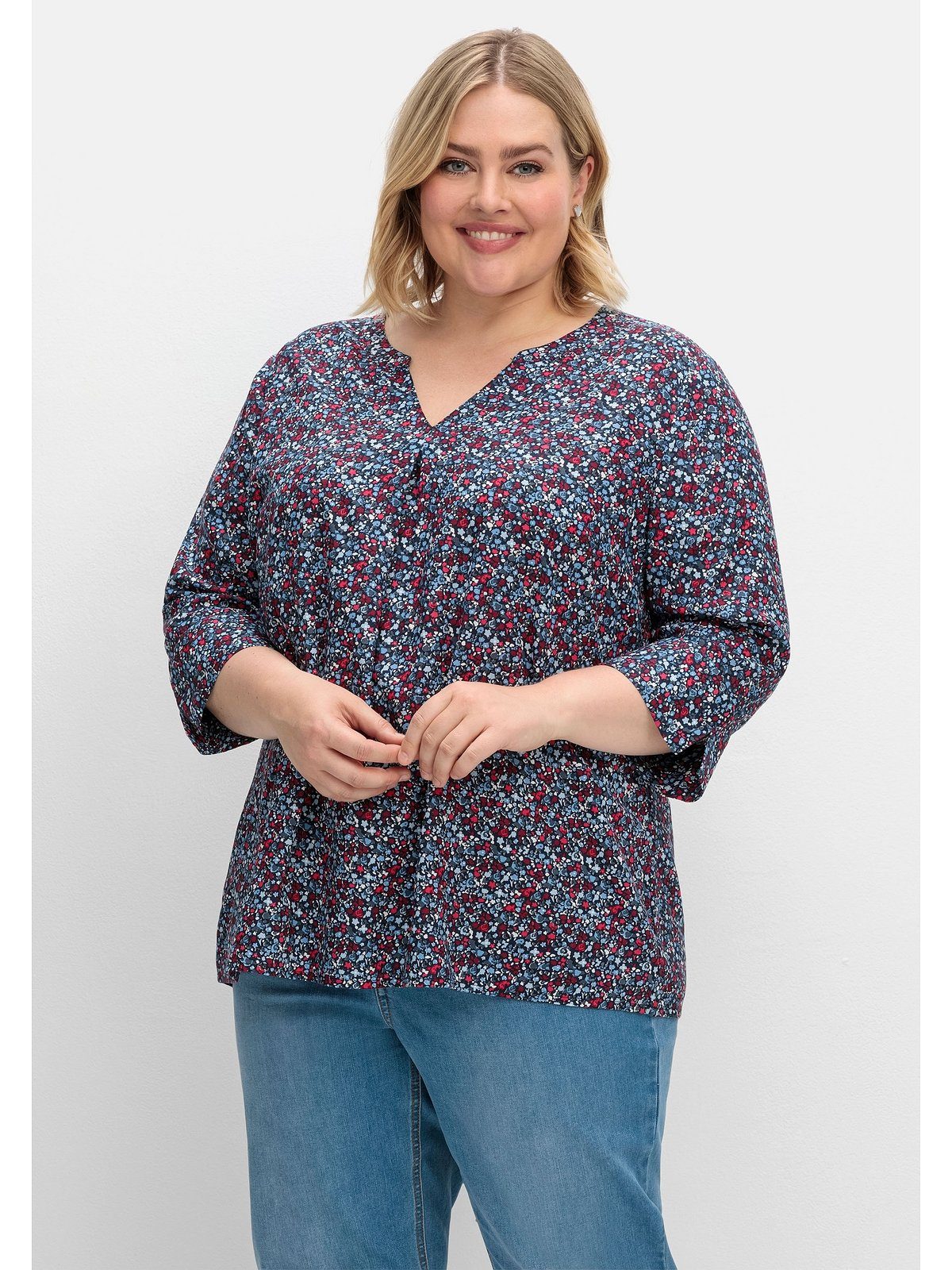 Sheego Tunika Große Größen mit Minimal-Alloverprint