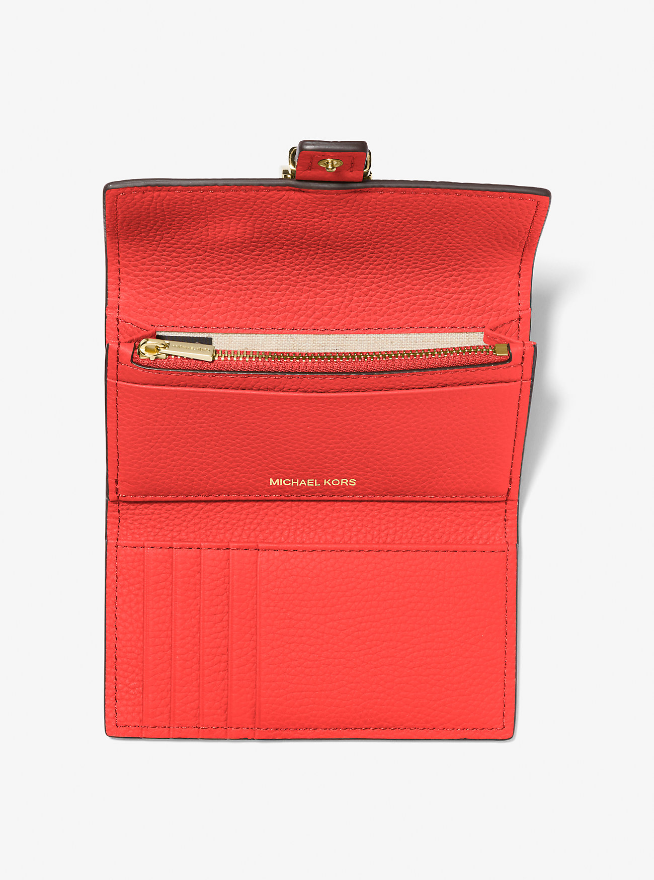 Nolita Medium Pebbled Leather Tri-Fold Wallet - BURNT SIENNA