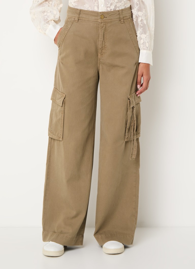 Pantalon cargo Summum taille haute coupe large avec poches plaquées