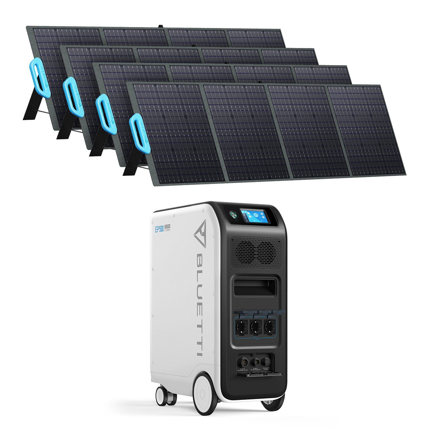 BLUETTI Stromerzeuger EP500 5100Wh/2000W LiFePO4 mit 4*PV200 Solarpanels