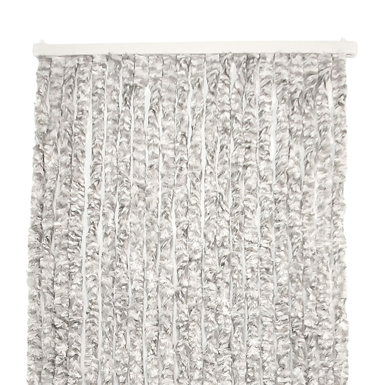 Lemodo Flauschvorhang 90x200 cm, Wohnwagen Fliegenschutz, hellgrau weiß